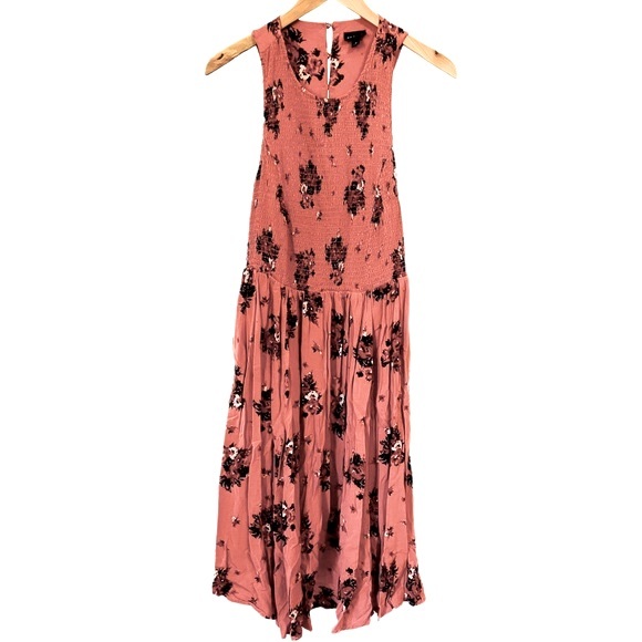 Torrid Coral Floral Print Midi Dress Size 2 - Picture 3 of 7
